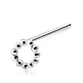 Balls Ring Shaped Silver Straight Nose Stud NSKA-49